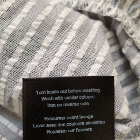 Lost Ink Blue/White Stripe Ruffle Blouse SzXL - Picture 12 of 12